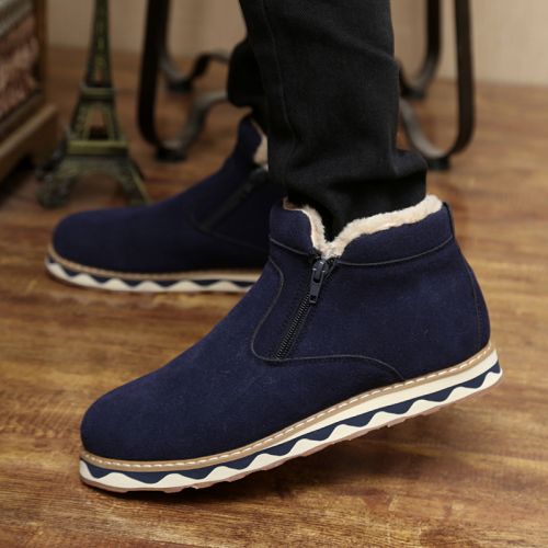 Boots - chaussures en Nubuck ronde pour hiver - tendance des jeunes - semelle caoutchouc - Ref 956173