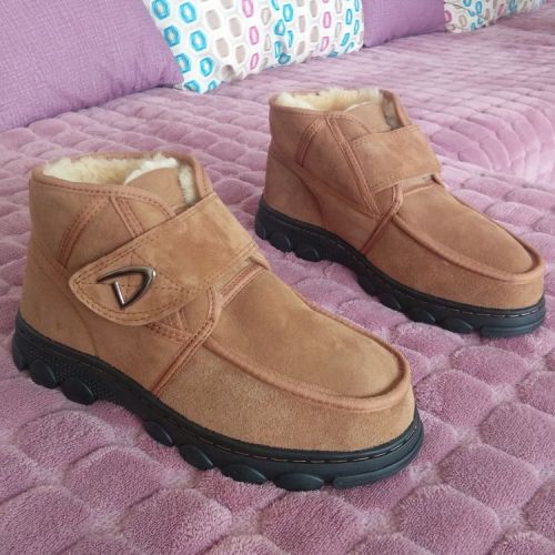 Boots - chaussures en peau de mouton ronde pour hiver - semelle caoutchouc - Ref 956199