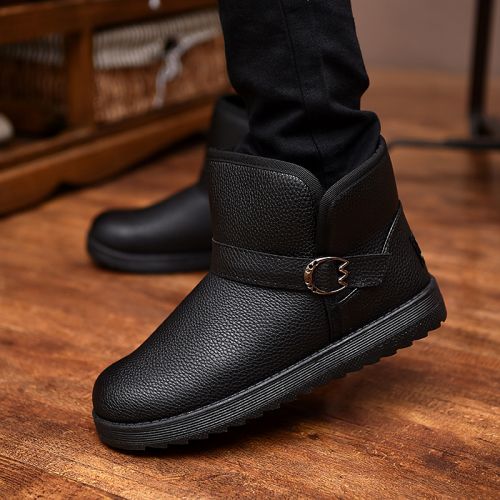 Boots - chaussures en PU ronde pour hiver - loisir - semelle caoutchouc - Ref 956207