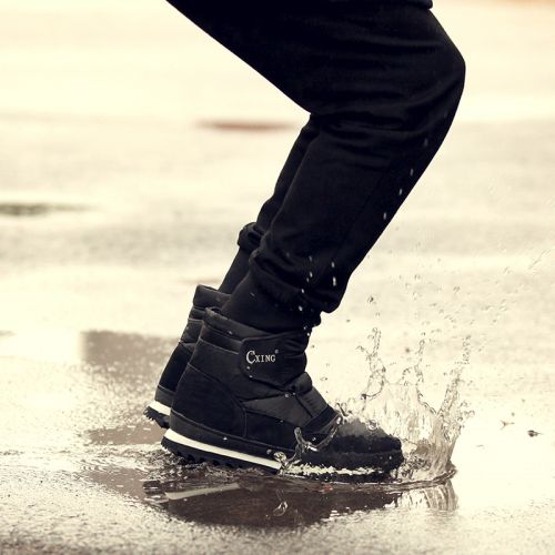 Boots - chaussures en Une variété de matériaux épissure ronde pour hiver - loisir - semelle caoutchouc - Ref 956219