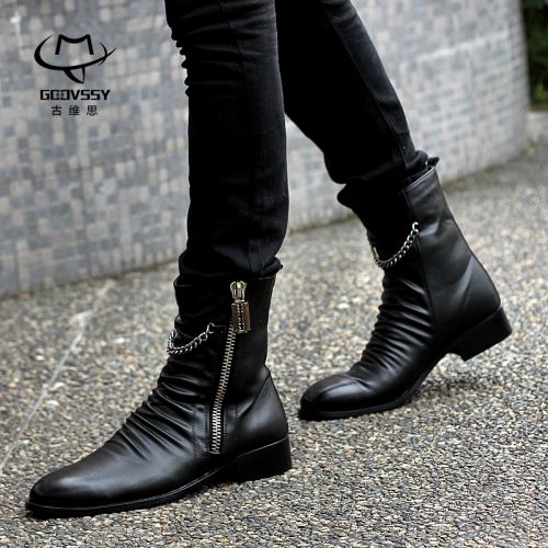 Boots - chaussures en Microfiber GOOVSSY pointu pour printemps - loisir - semelle caoutchouc - Ref 956223