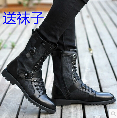 Boots - chaussures en PU pointu pour hiver - Angleterre - semelle caoutchouc - Ref 956236