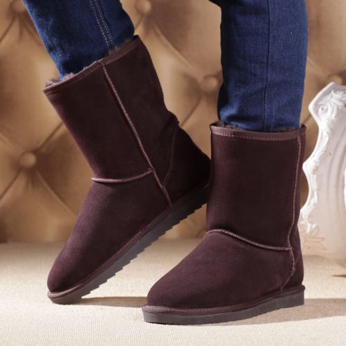Boots - chaussures en cuir SODDY ronde pour hiver - Europe - semelle TPR - Ref 956244