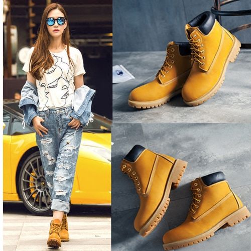 Boots - chaussures en Première couche de cuir, En plus de de vache, ronde pour printemps - Angleterre - semelle caoutcho
