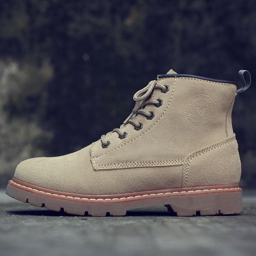 Boots - chaussures en de vache ronde pour printemps - loisir - semelle caoutchouc - Ref 956259