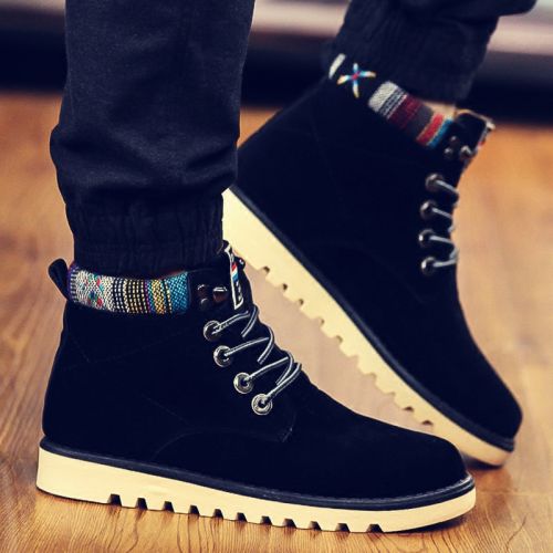 Boots - chaussures en Cuir spatial ronde pour hiver - tendance des jeunes - semelle caoutchouc - Ref 956261