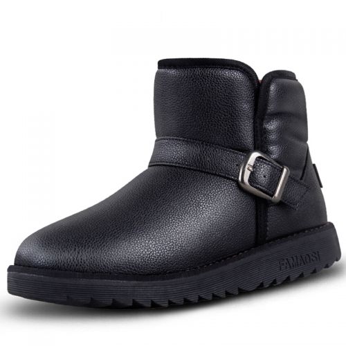 Boots - chaussures en Cuir spatial ronde pour hiver - tendance des jeunes - semelle caoutchouc - Ref 956312