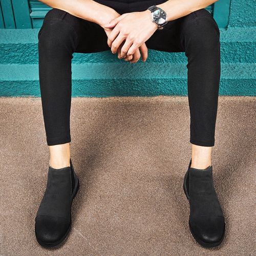 Boots - chaussures en de vache ronde pour hiver - Angleterre - semelle caoutchouc - Ref 956314