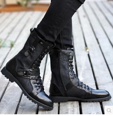 Boots - chaussures en PU pointu pour hiver - Angleterre - semelle caoutchouc - Ref 956317