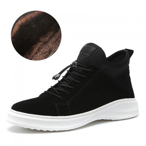 Boots - chaussures en plancher de cuir, En plus de de vache, QTQT ronde pour hiver - tendance des jeunes - semelle caout