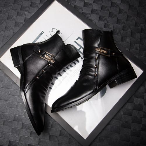 Boots - chaussures en Microfiber pointu pour printemps - tendance des jeunes - semelle mousse de caoutchouc - Ref 956361