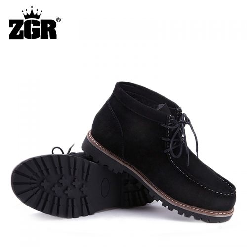 Boots - chaussures en de vache ronde pour hiver - loisir - semelle TPR - Ref 956452
