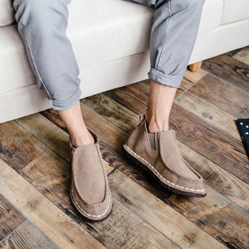 Boots - chaussures en Première couche de cuir, En plus de de vache, ronde pour printemps - tendance des jeunes - semelle