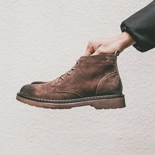 Boots - chaussures dont première couche de peau de porc ronde pour hiver - tendance des jeunes - semelle caoutchouc - Ref 95647