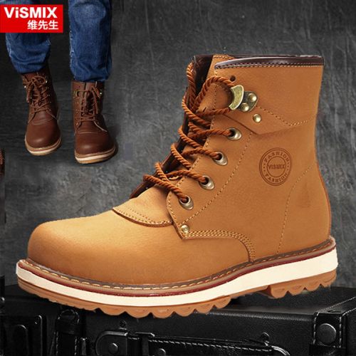 Boots - chaussures en cuir VISMIX ronde pour hiver - Angleterre - semelle caoutchouc - Ref 956510