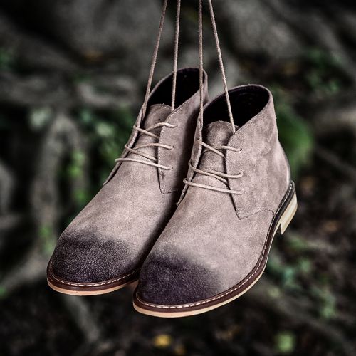 Boots - chaussures en de vache VISMIX ronde pour printemps - loisir - semelle caoutchouc - Ref 956518