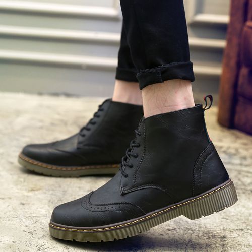 Boots - chaussures en PU ronde pour hiver - loisir - semelle caoutchouc - Ref 956526