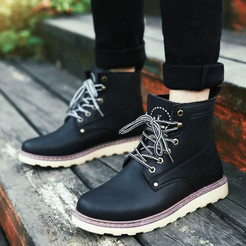 Boots - chaussures en PU ronde pour hiver - loisir - semelle caoutchouc - Ref 956530