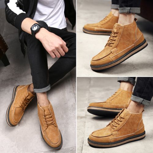 Boots - chaussures en Nubuck ronde pour hiver - loisir - semelle caoutchouc - Ref 956534