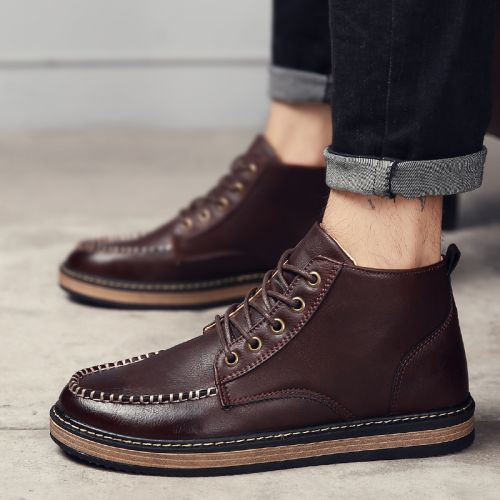 Boots - chaussures en PU ronde pour hiver - loisir - semelle caoutchouc - Ref 956535