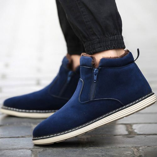 Boots - chaussures en Nubuck ronde pour hiver - loisir - semelle caoutchouc - Ref 956539
