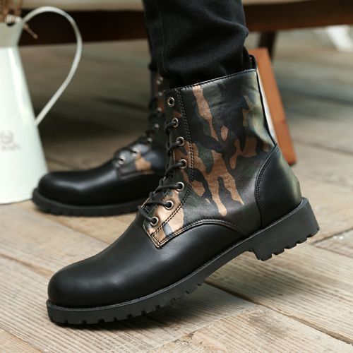 Boots - chaussures en PU ronde pour printemps - loisir - semelle caoutchouc - Ref 956545