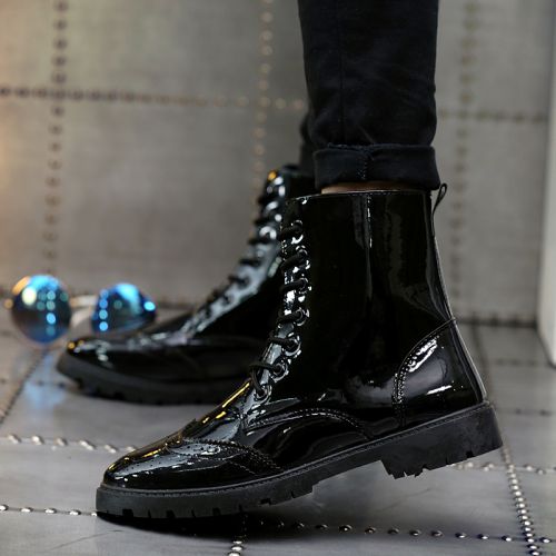 Boots - chaussures en PU ronde pour printemps - loisir - semelle caoutchouc - Ref 956548