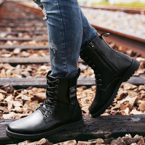 Boots - chaussures en PU ronde pour hiver - loisir - semelle caoutchouc - Ref 956550
