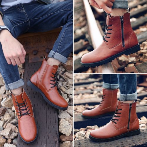 Boots - chaussures en PU ronde pour hiver - loisir - semelle caoutchouc - Ref 956551