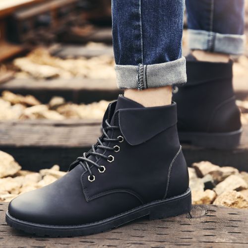 Boots - chaussures en PU ronde pour printemps - loisir - semelle caoutchouc - Ref 956554