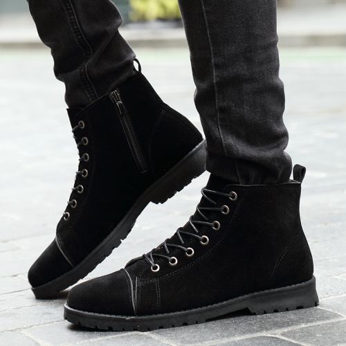 Boots - chaussures en Nubuck ronde pour hiver - loisir - semelle caoutchouc - Ref 956562