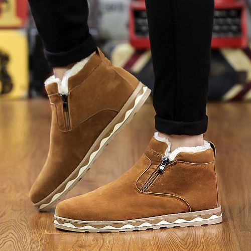 Boots - chaussures en Nubuck ronde pour hiver - loisir - semelle caoutchouc - Ref 956585