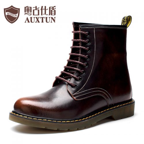 Boots - chaussures en Première couche de cuir, En plus de de vache, AUXTUN ronde pour printemps - loisir - semelle TPR 