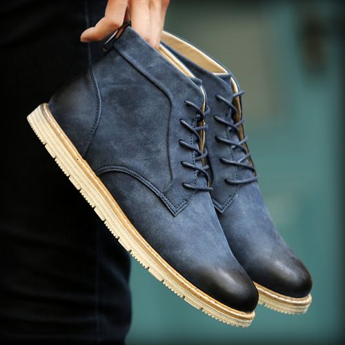 Boots - chaussures en PU SUROM ronde pour printemps - Angleterre - semelle caoutchouc - Ref 956687