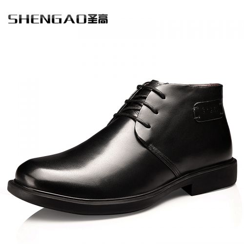 Boots - chaussures en Première couche de cuir, En plus de de vache, SHEN.GAO ronde pour hiver - entreprise - semelle cao
