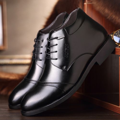 Boots - chaussures en Microfiber SHEN.GAO pointu pour hiver - entreprise - semelle caoutchouc - Ref 956714