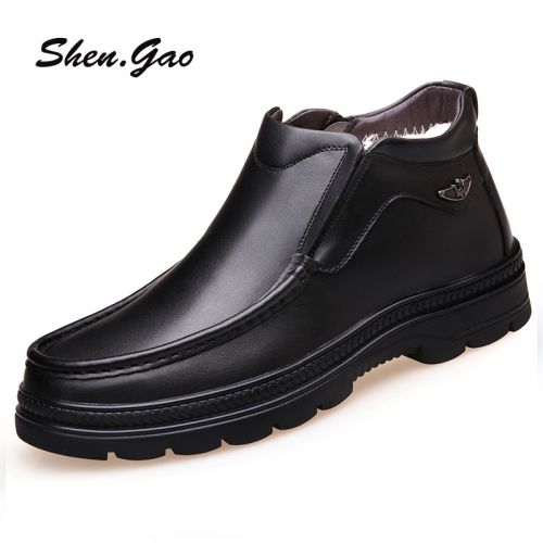 Boots - chaussures en Microfiber SHEN.GAO ronde pour hiver - loisir - semelle caoutchouc - Ref 956719