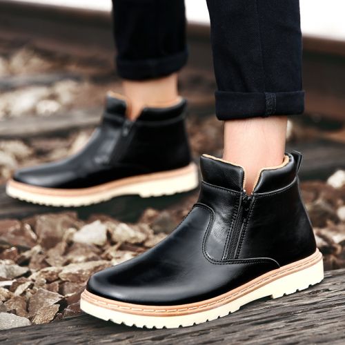 Boots - chaussures en Microfiber ronde pour hiver - loisir - semelle caoutchouc - Ref 956727