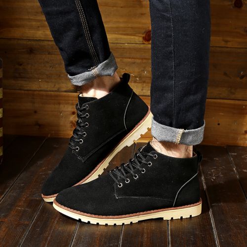 Boots - chaussures en Nubuck ronde pour hiver - loisir - semelle caoutchouc - Ref 956729