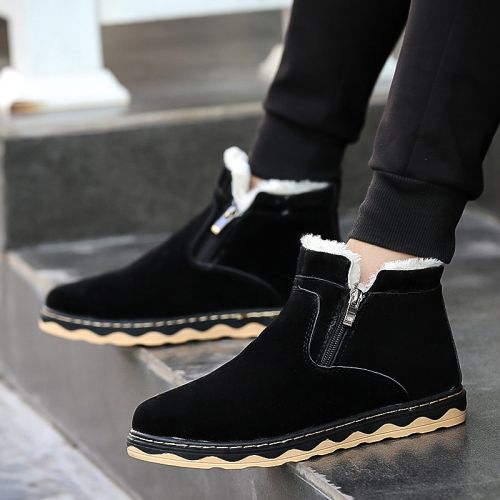 Boots - chaussures en Microfiber ronde pour hiver - loisir - semelle caoutchouc - Ref 956730