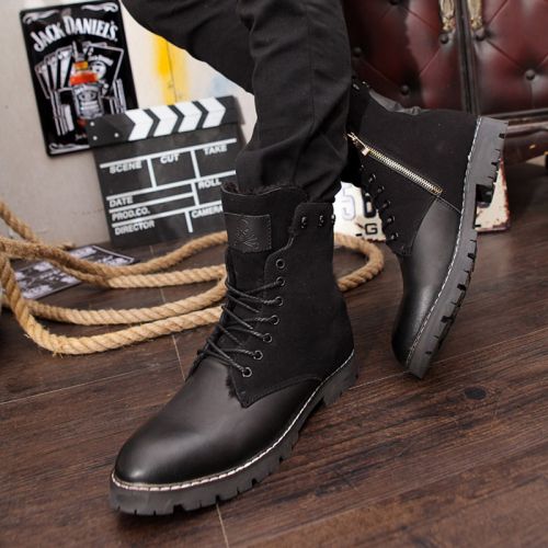 Boots - chaussures en PU ronde pour hiver - loisir - semelle caoutchouc - Ref 956734