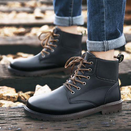 Boots - chaussures en Microfiber ronde pour hiver - Angleterre - semelle caoutchouc - Ref 956739