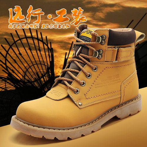 Boots - chaussures en cuir ronde pour hiver - semelle caoutchouc - Ref 956742