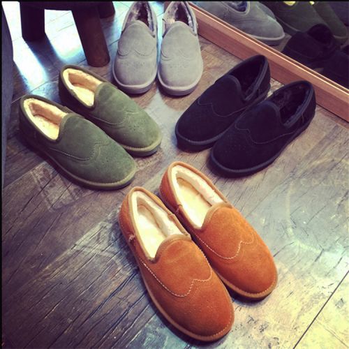 Boots - chaussures en plancher de cuir, En plus de de vache, ronde pour hiver - japonais - semelle caoutchouc - Ref 9567