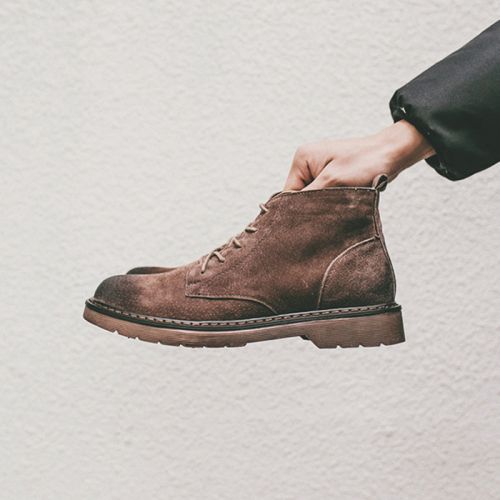 Boots - chaussures dont première couche de peau de porc ronde pour hiver - tendance des jeunes - semelle caoutchouc - Ref 95679