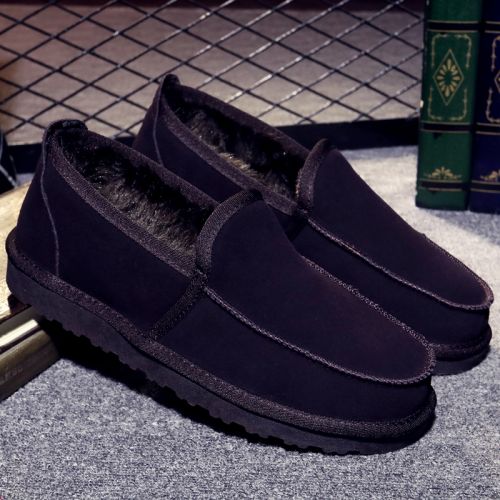 Boots - chaussures en plancher de cuir, En plus de de vache, ronde pour hiver - loisir - semelle TPR - Ref 9568