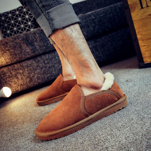 Boots - chaussures en plancher de cuir, En plus de de vache, ronde pour hiver - loisir - semelle TPR - Ref 9568