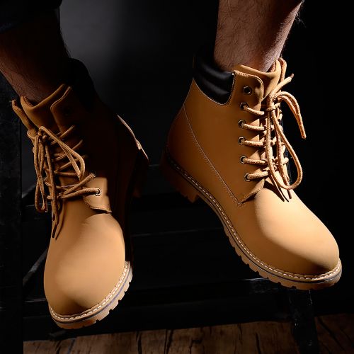 Boots - chaussures en PU ronde pour hiver - loisir - semelle caoutchouc - Ref 956830