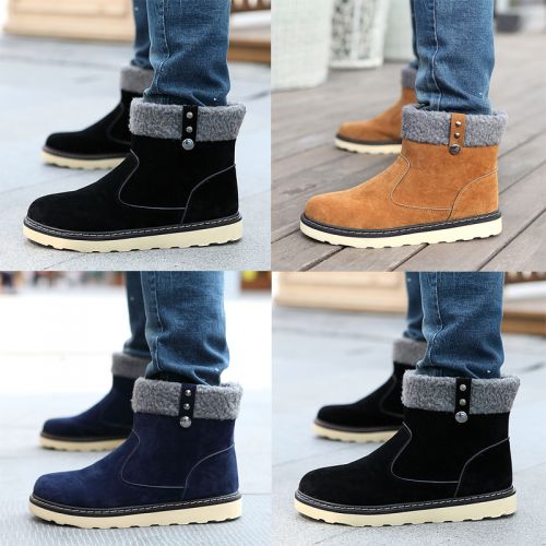 Boots - chaussures en Cuir spatial ronde pour hiver - tendance des jeunes - semelle caoutchouc - Ref 956842