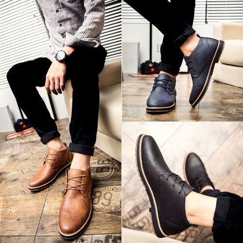 Boots - chaussures en Cuir spatial ronde pour printemps - tendance des jeunes - semelle caoutchouc - Ref 956849